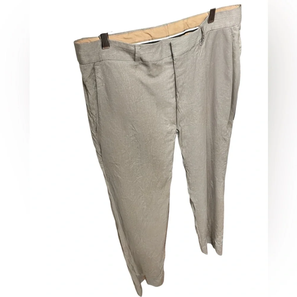 Hugo Boss Men’s 34R Khaki Dress Pants Flat Front Beige Chino Trousers 34x28